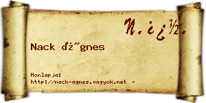 Nack Ágnes névjegykártya