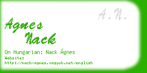agnes nack business card
